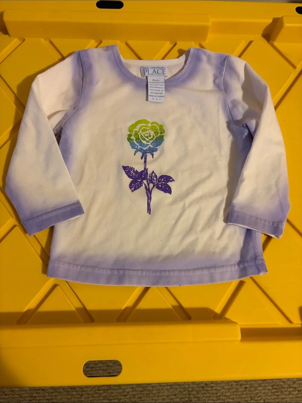 The Children's Place Lavender-Trim White Long-Sleeve Tee with Floral Print